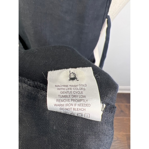 QUINCE Black 100% European Linen Button Front Dress Size Medium - Picture 12 of 12